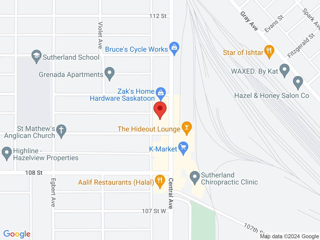 Street map for The Hit Pit, 904 Central Ave, Saskatoon SK