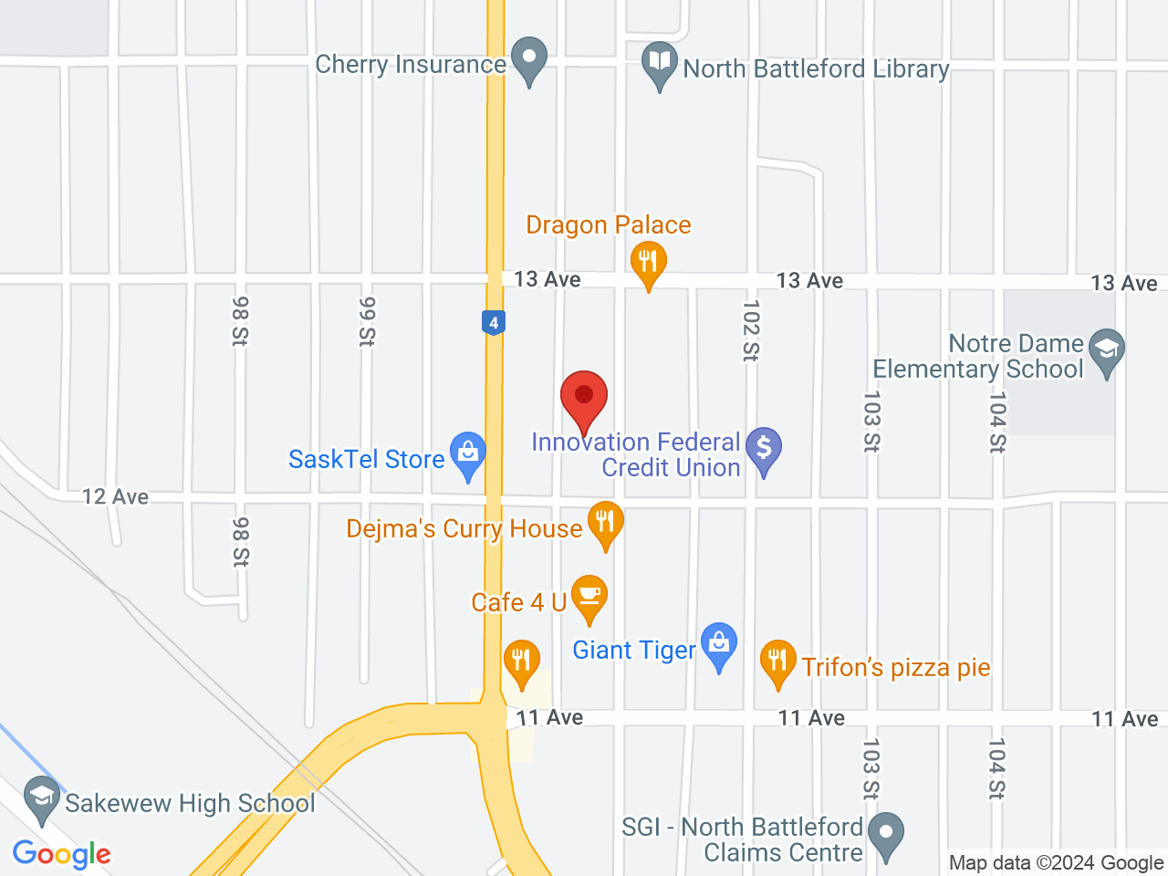 Street map for The Rockshop Cannabis, 1221-A 101 St, North Battleford SK