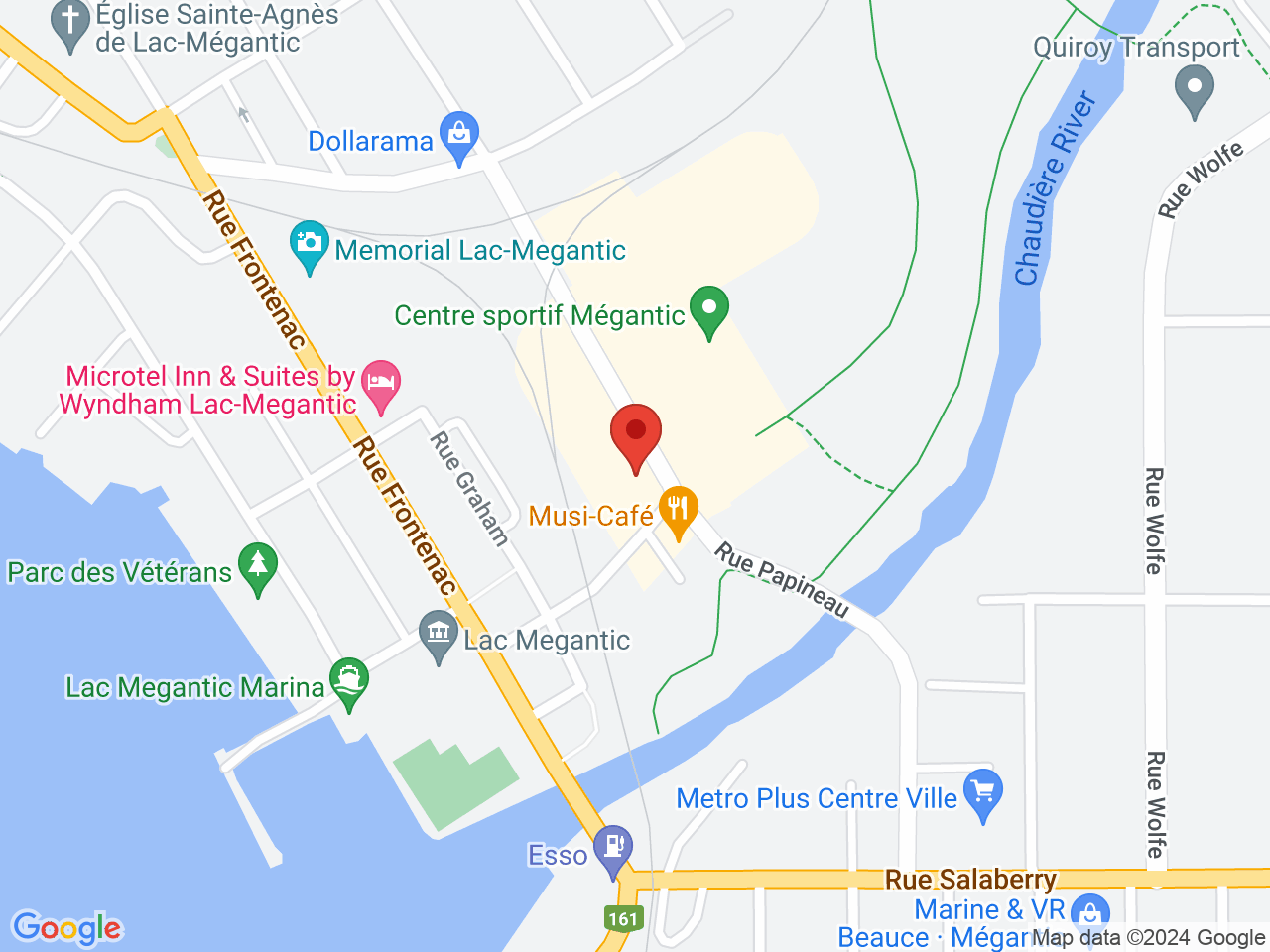 Street map for SQDC Lac-Megantic, 5525 rue Papineau, Lac-Megantic QC