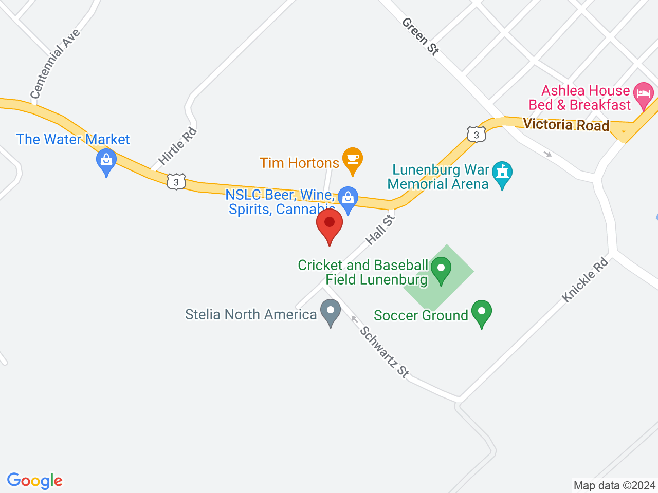 Street map for NSLC Cannabis Lunenburg, 143 Victoria Rd, Lunenburg NS