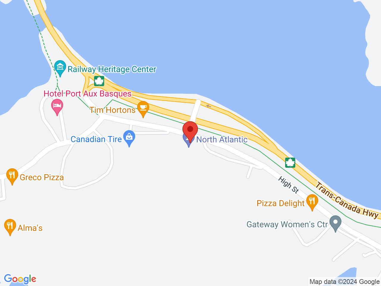 Street map for Oceanic Cannabis & Coffee, 20 High St, Channel-Port Aux Basques NL