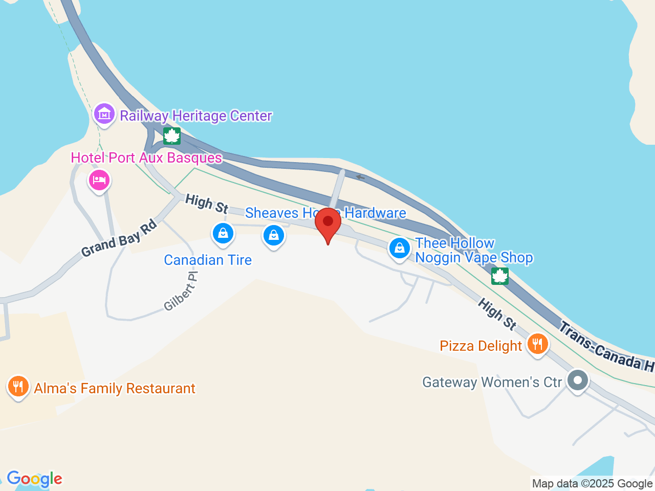 Street map for Oceanic Cannabis & Coffee, 20 High St, Channel-Port Aux Basques NL