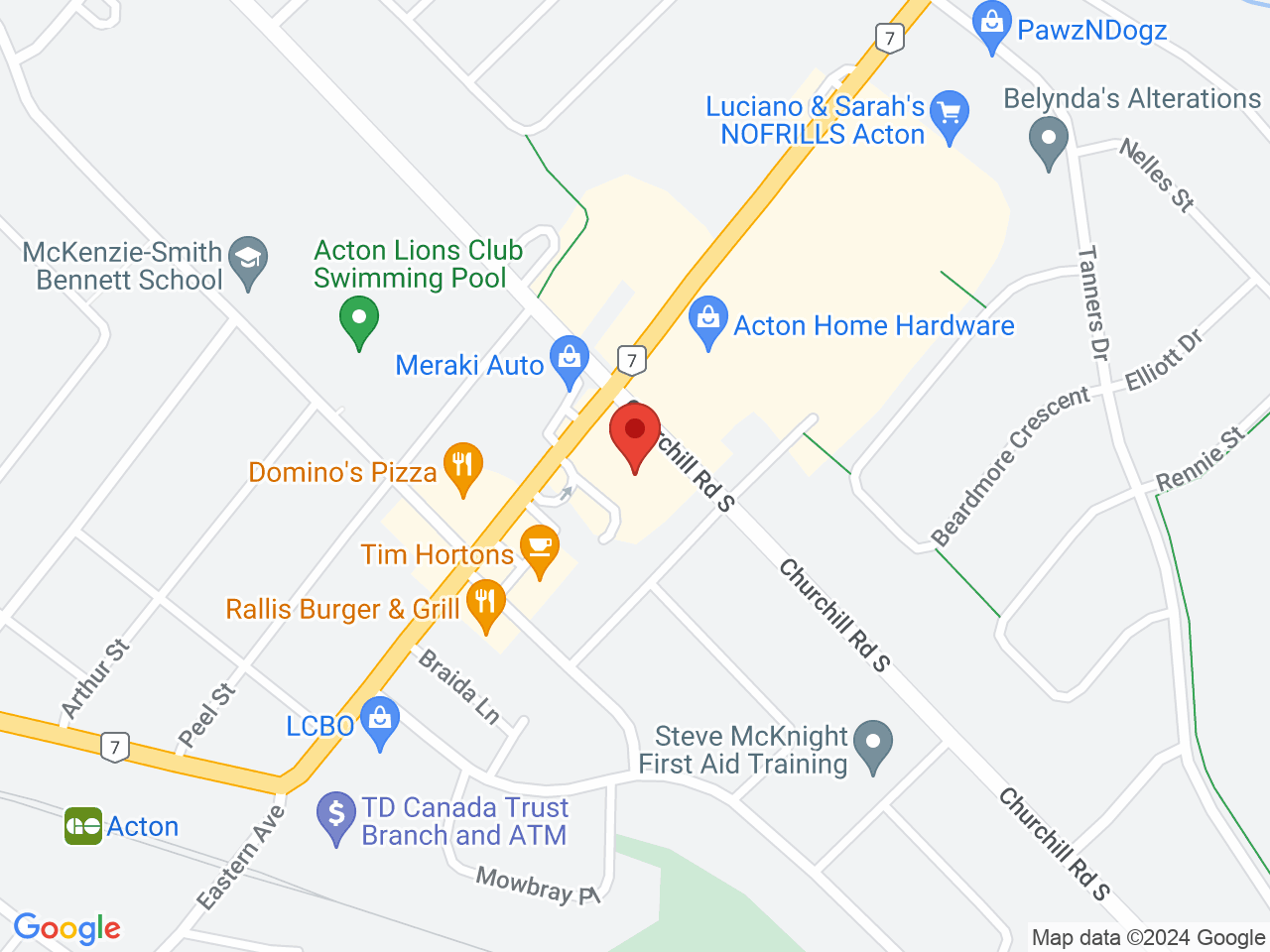 Street map for True North Cannabis Co., 352 Queen St E, Acton ON