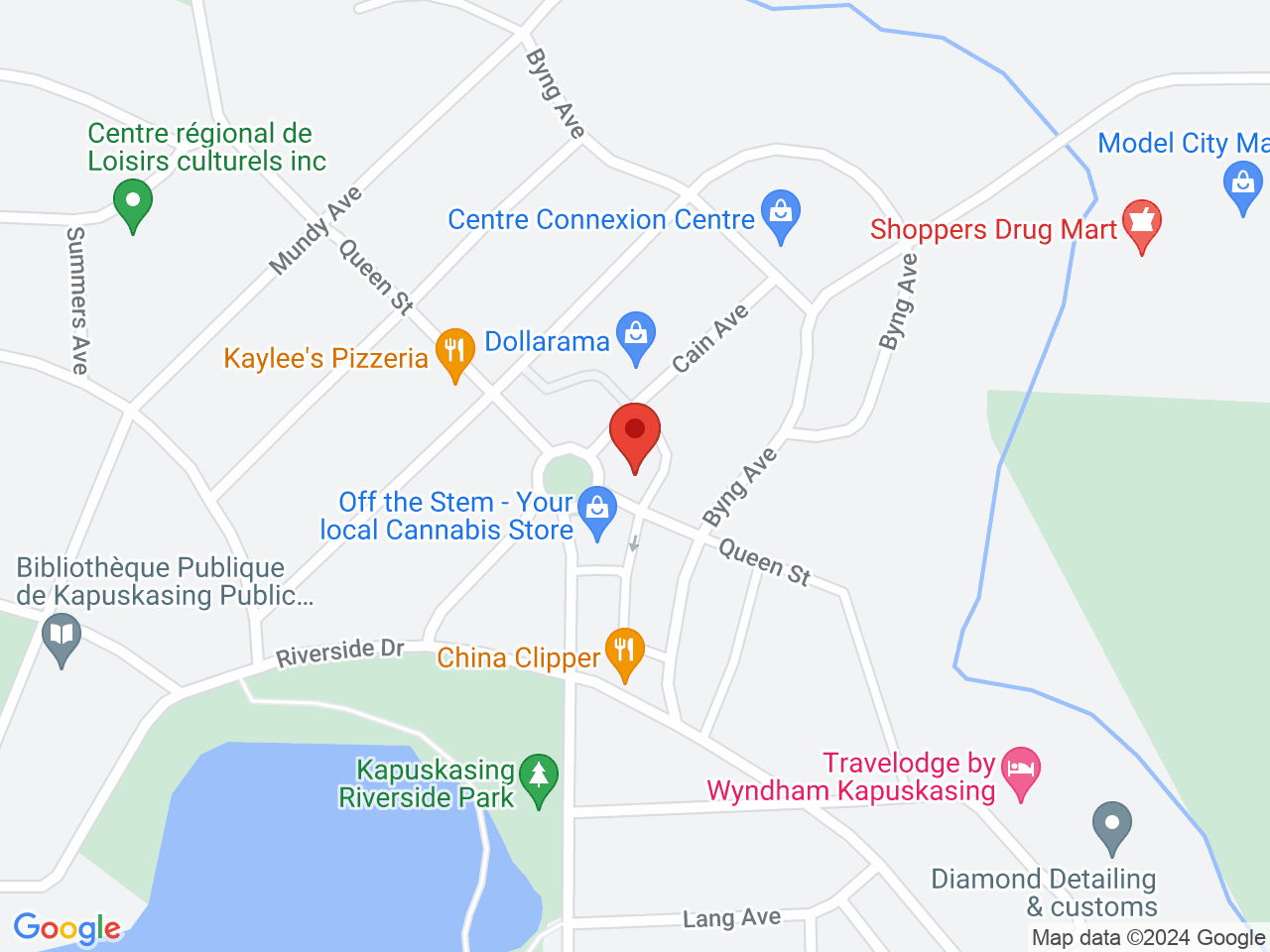 Street map for True North Cannabis Co., 18 Circle St, Kapuskasing ON