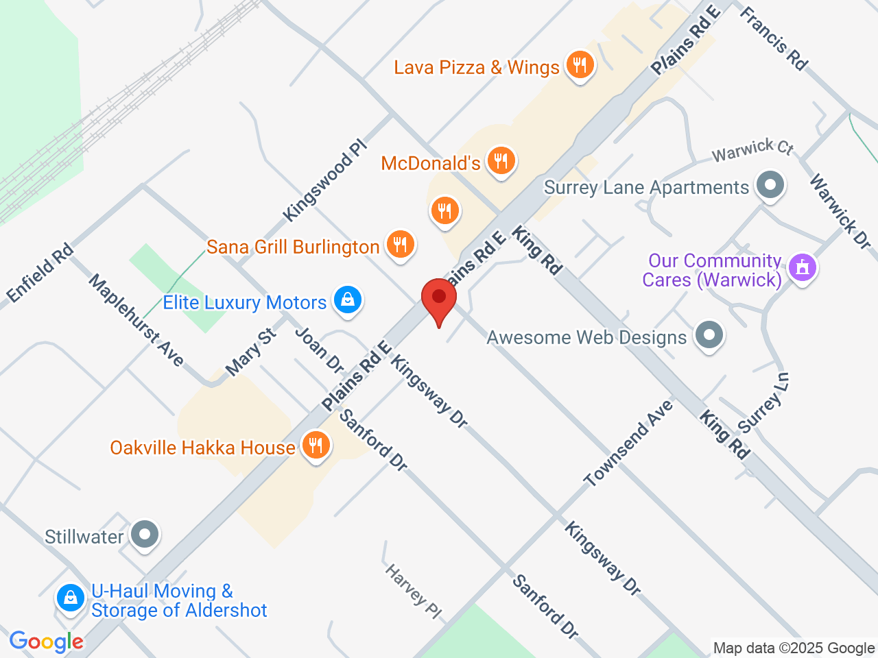 Street map for Uncle Louie's Cannabis Shop, 574 Plains Rd E, Burlington ON