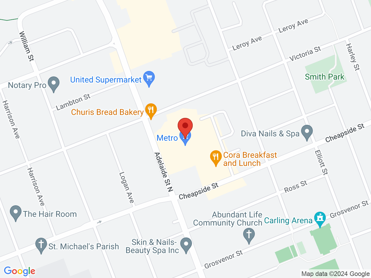 Street map for Value Buds, 1030 Adelaide St N, London ON