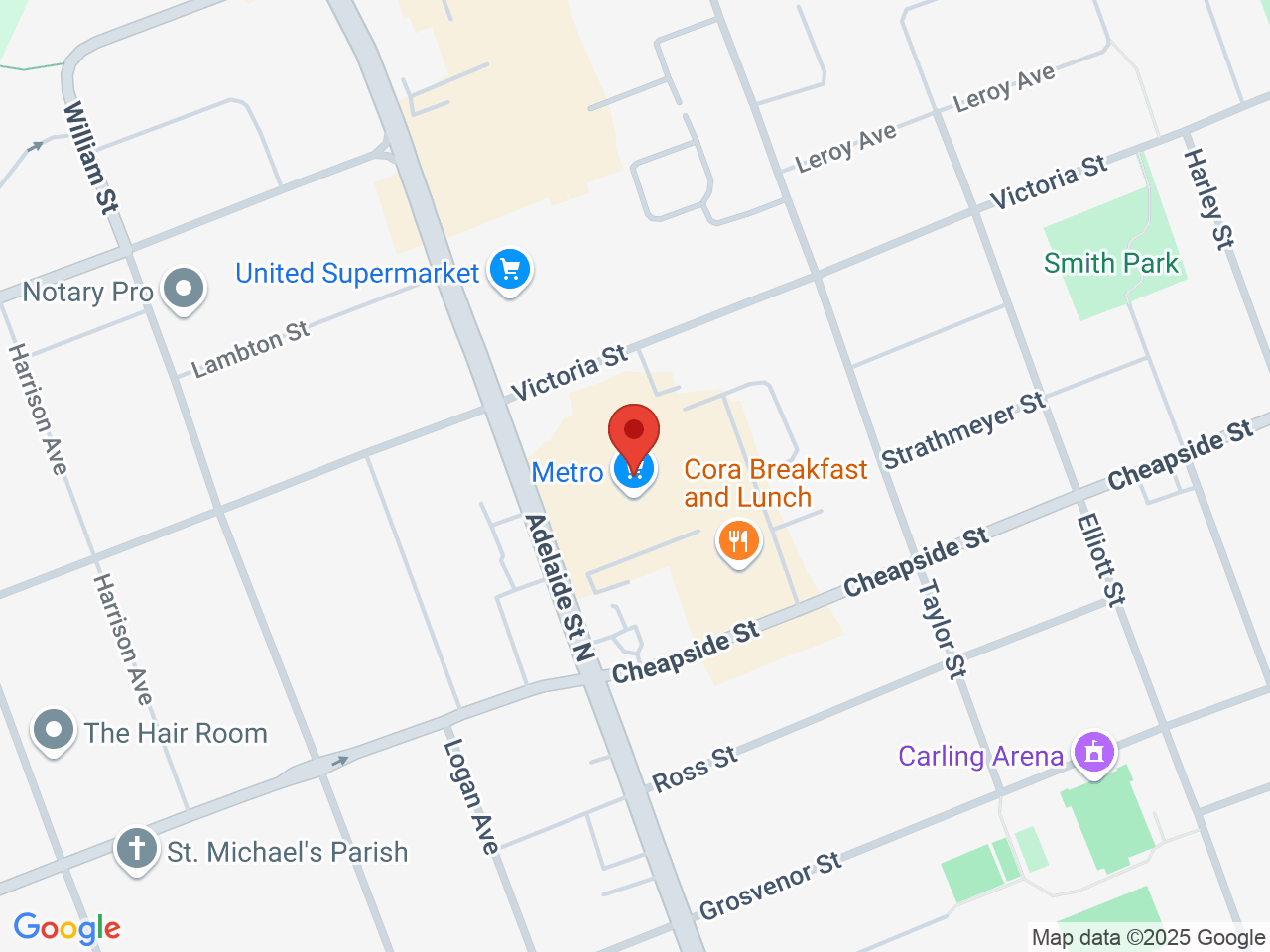 Street map for Value Buds, 1030 Adelaide St N, London ON