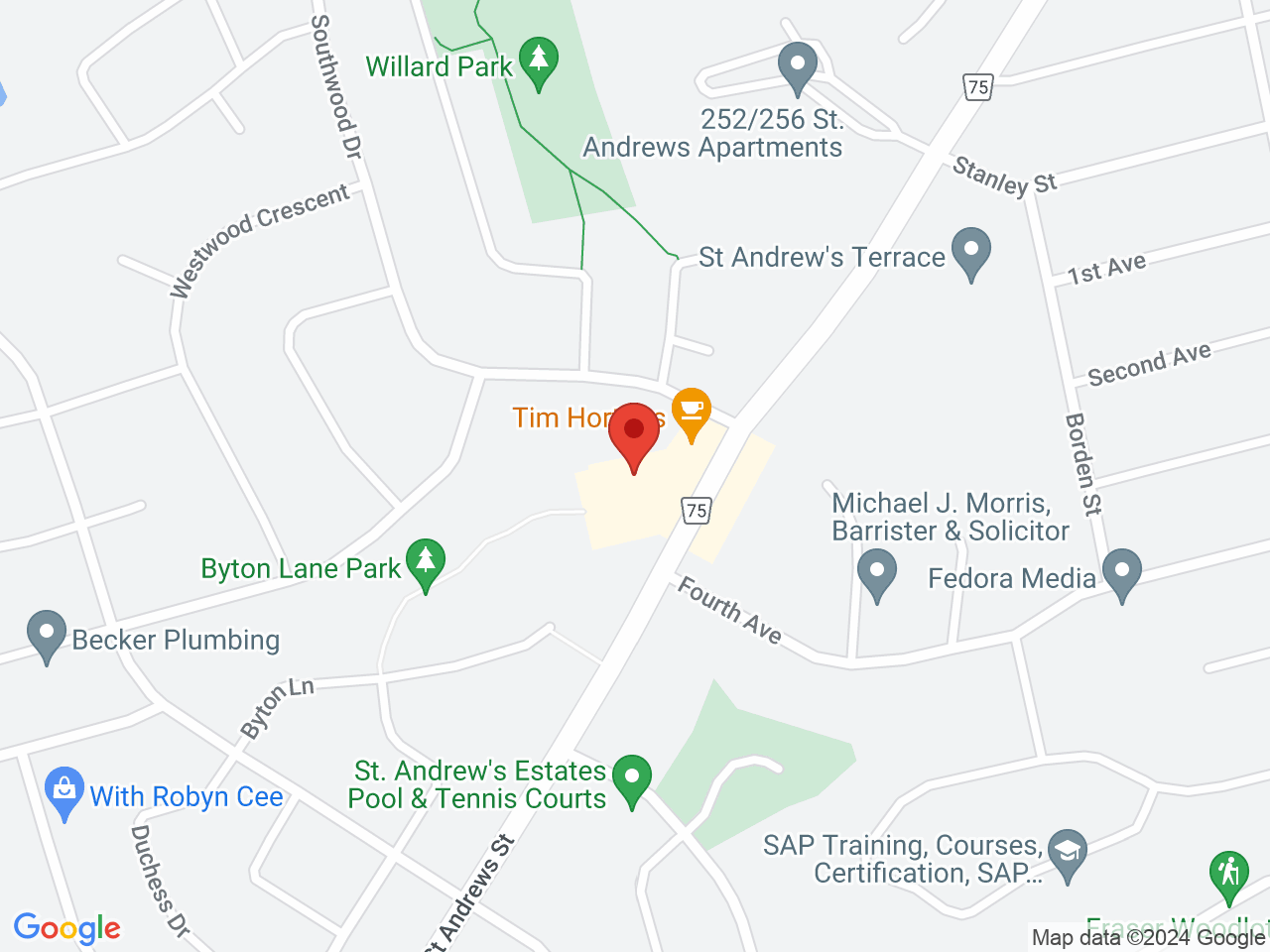 Street map for VIP Cannabis Co., 304 St Andrews St, Cambridge ON