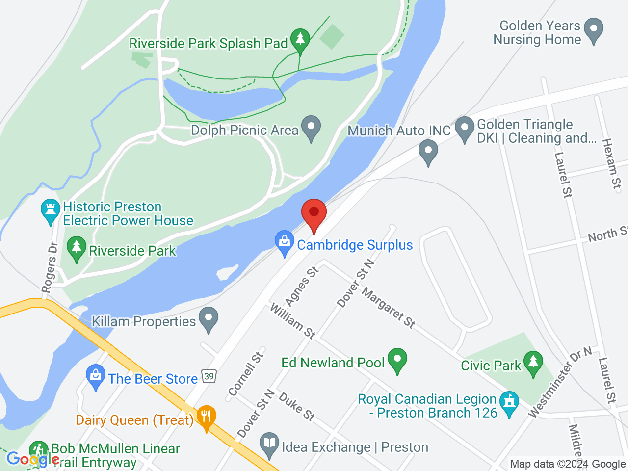 Street map for VIP Cannabis Co., 336 Eagle St N, Cambridge ON