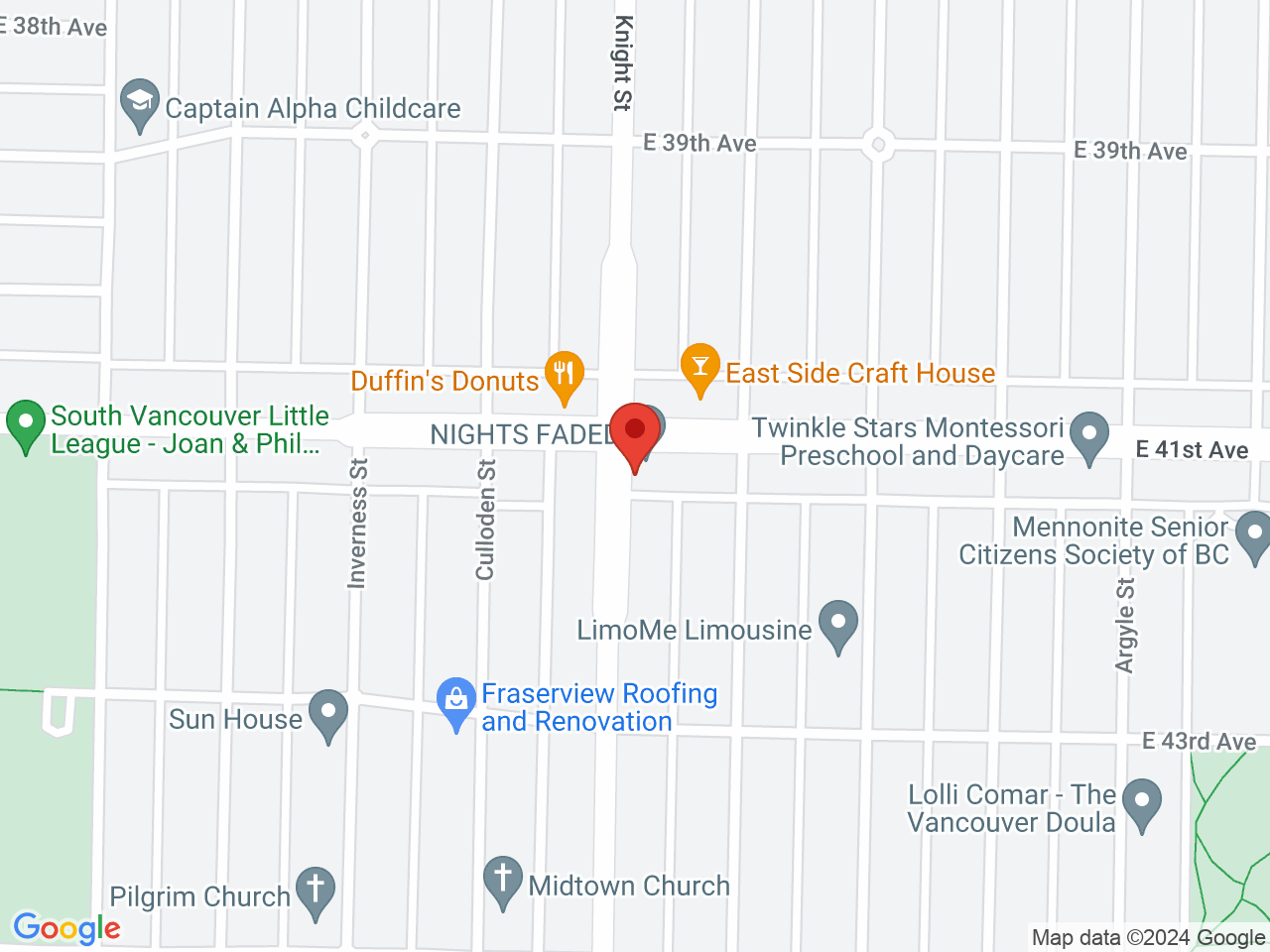 Street map for Affinity Cannabis Store, 5708 Knight St, Vancouver BC