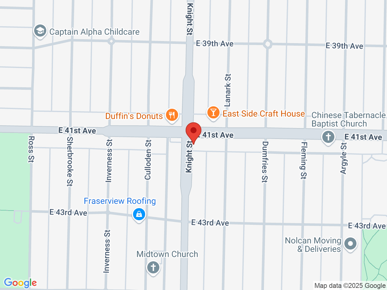 Street map for Affinity Cannabis Store, 5708 Knight St, Vancouver BC