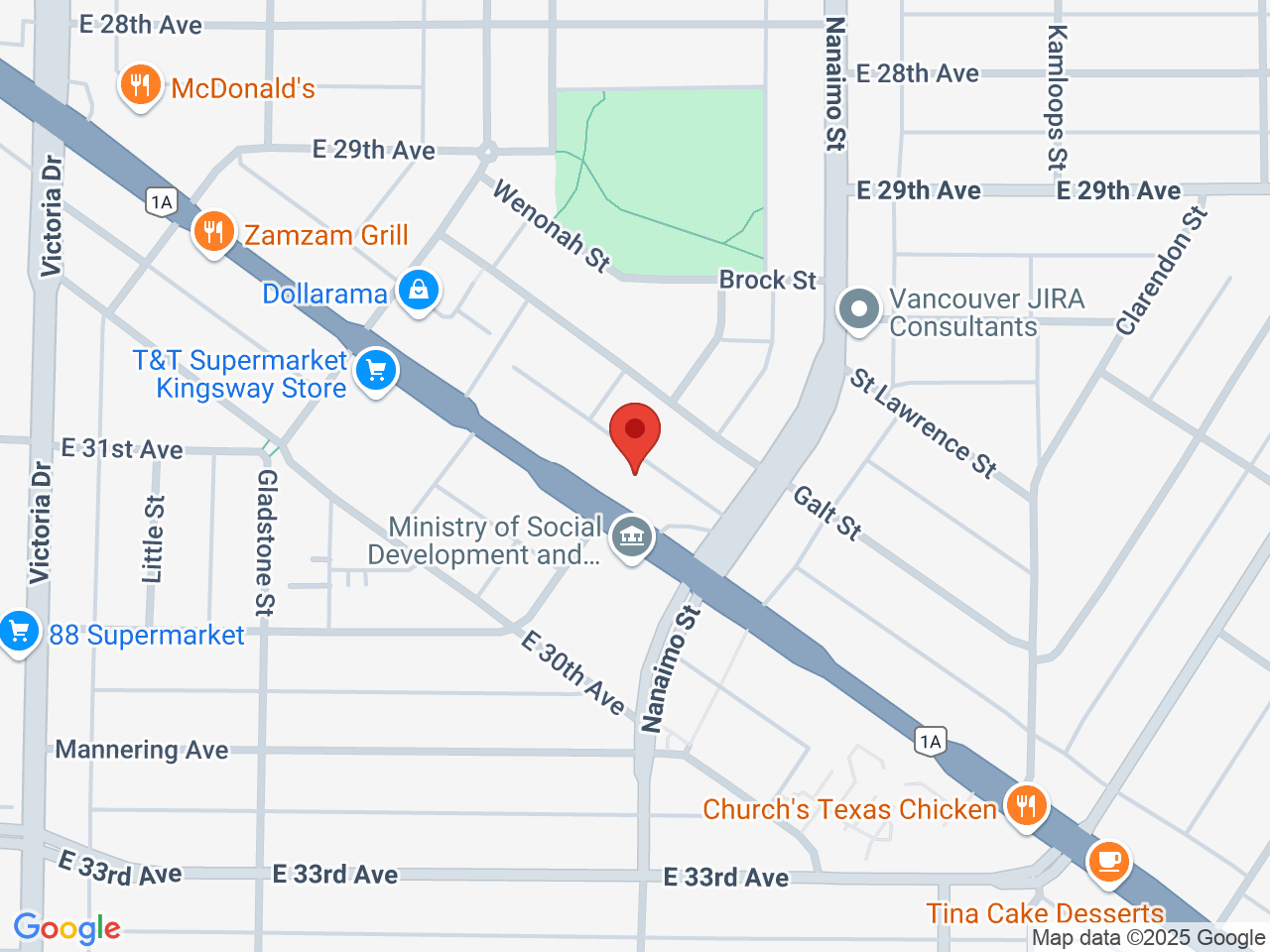 Street map for ARCannabis Store, 2267 Kingsway, Vancouver BC