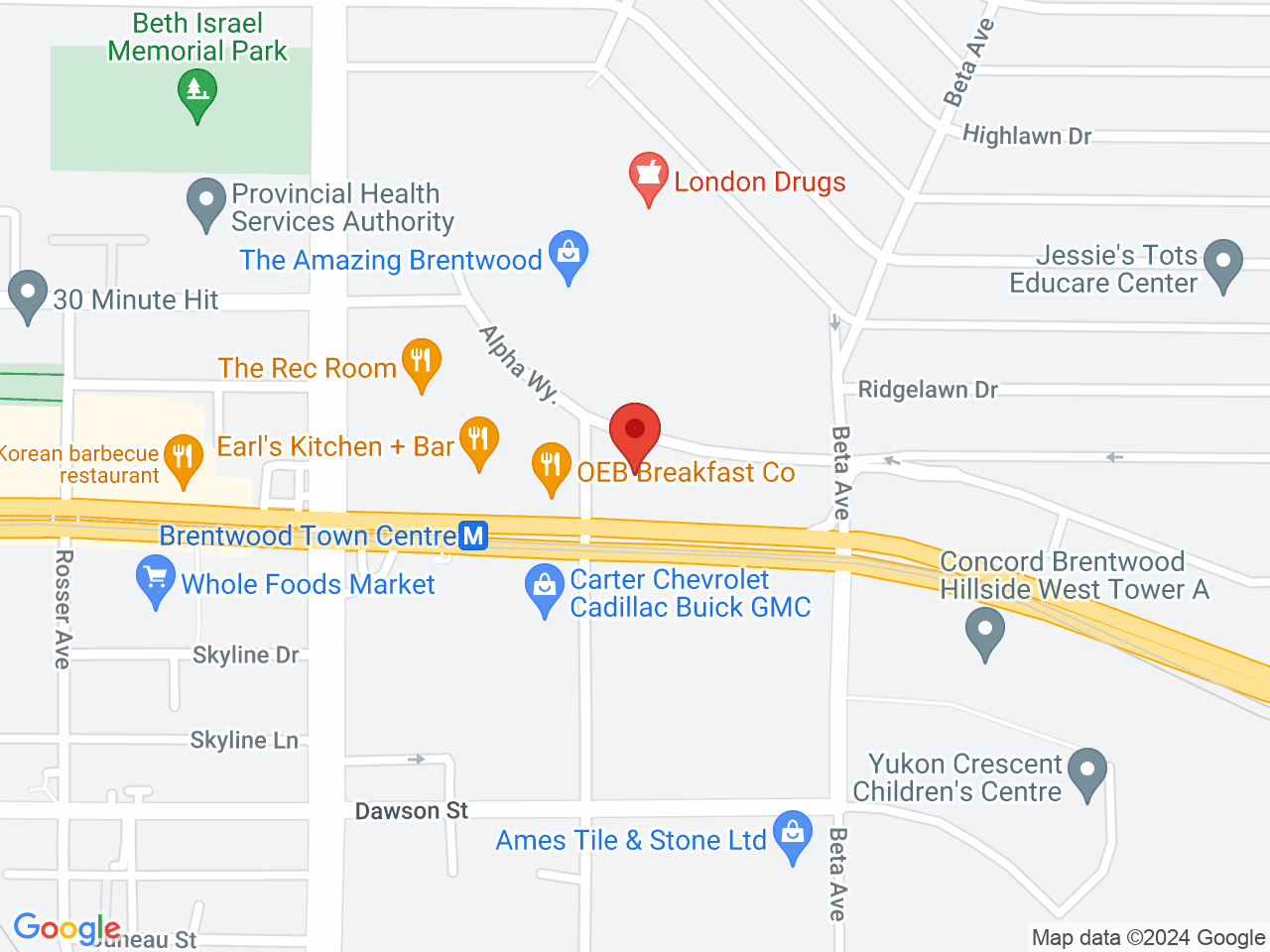 Street map for BC Cannabis Store, 4615 Lougheed Hwy, Burnaby BC