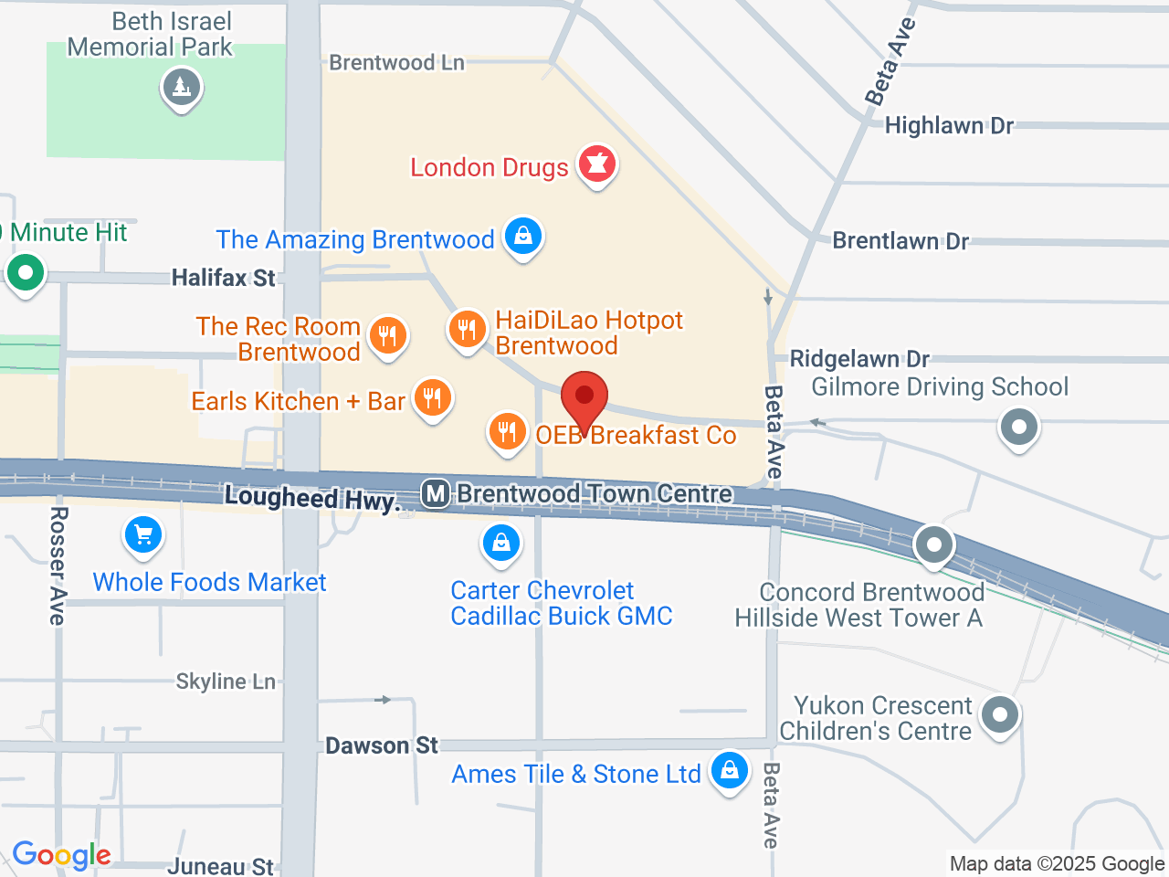 Street map for BC Cannabis Store, 4615 Lougheed Hwy, Burnaby BC