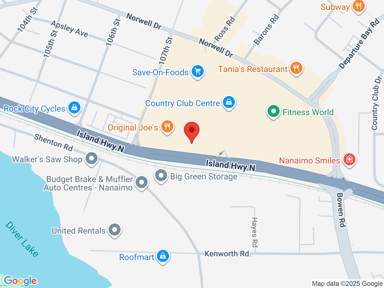 Street map for BC Cannabis Store, 3250 Island Hwy N, Nanaimo BC