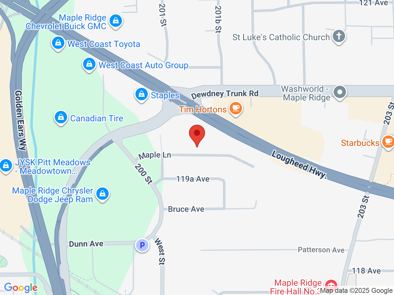 Street map for The Local Leaf Cannabis, 20110 Lougheed Hwy, Maple Ridge BC