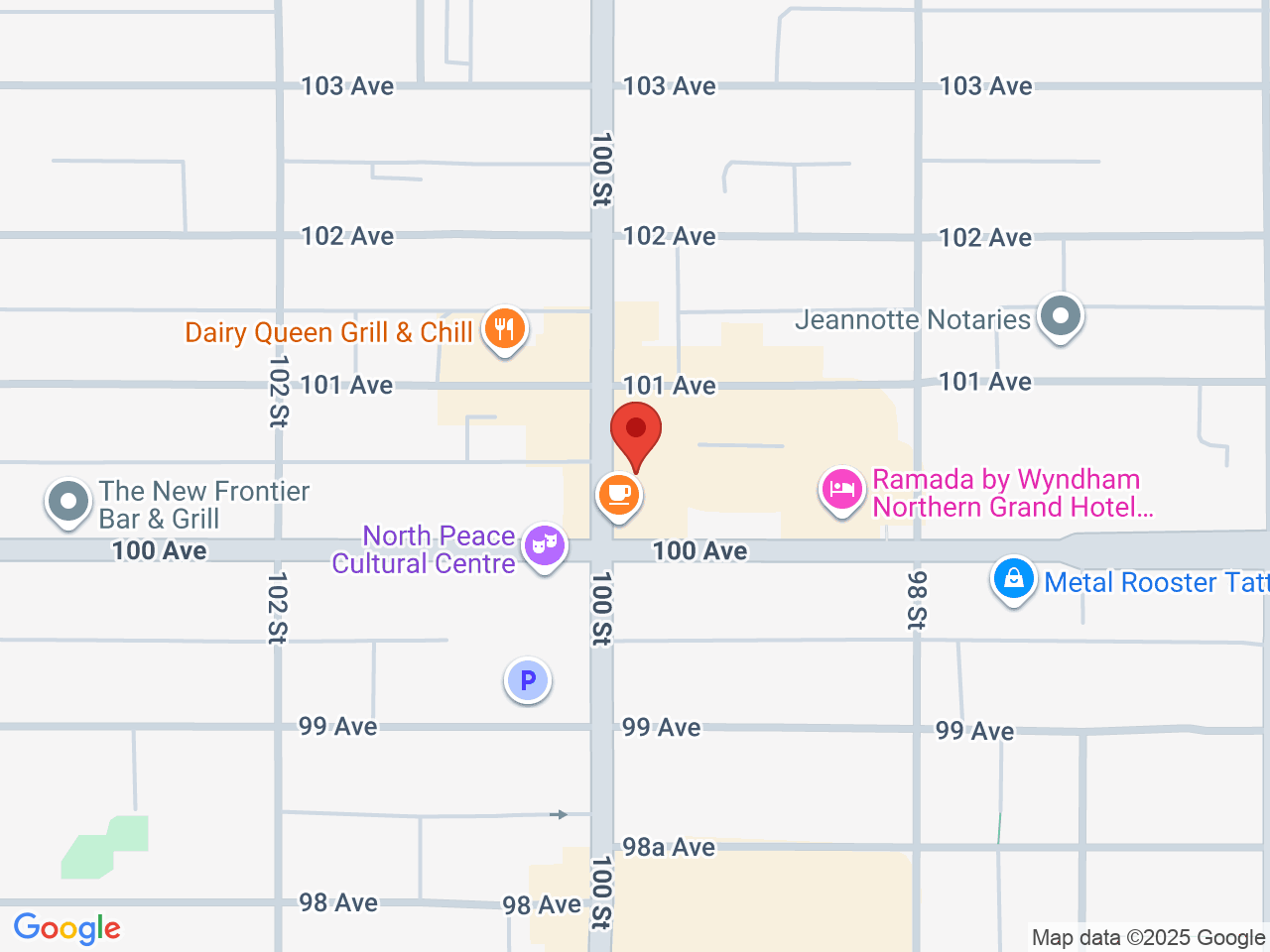 Street map for Canna Cabana, 10027 100 St, Fort St John BC