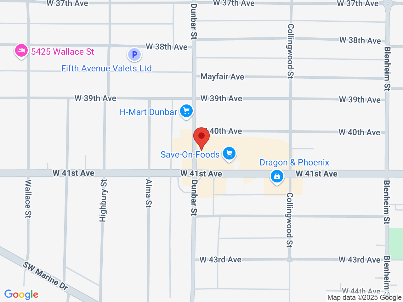 Street map for Canna Cabana, 5628 Dunbar St, Vancouver BC