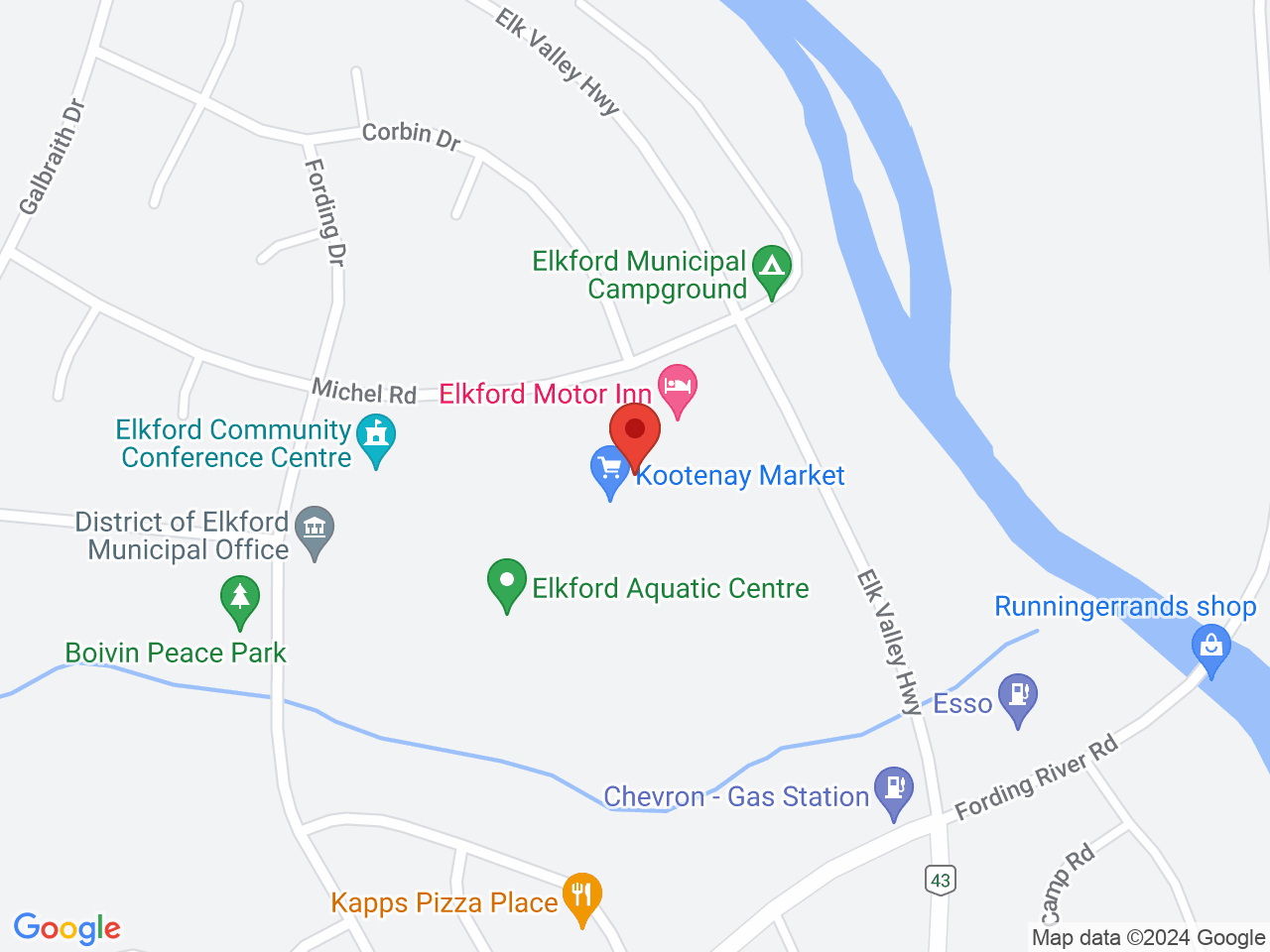 Street map for Elk Valley Cannabis, 814 Michel Rd, Elkford BC