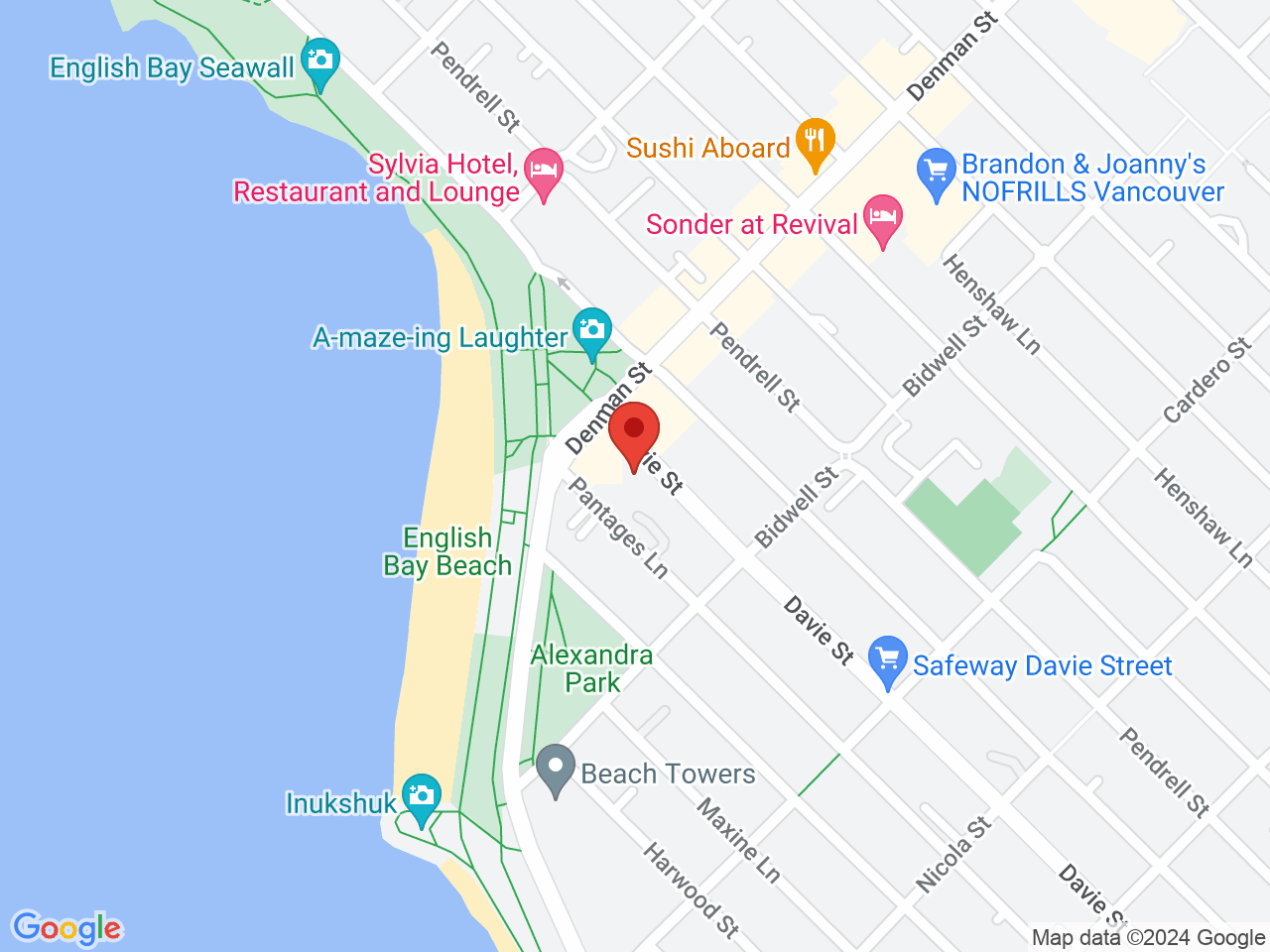 Street map for Imagine Cannabis, 1766 Davie St, Vancouver BC