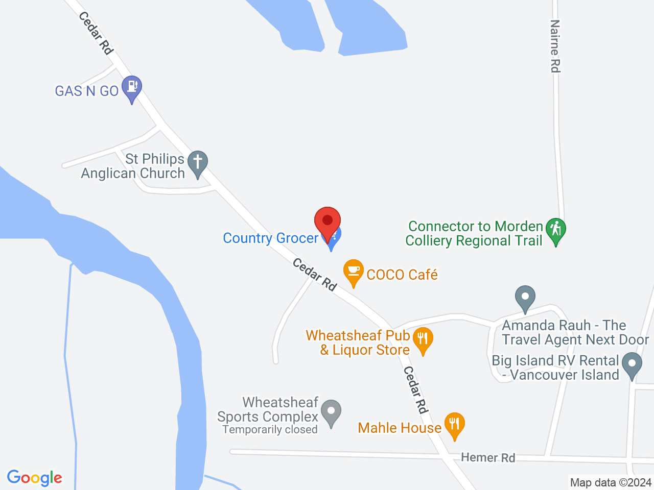Street map for Jerry's Cannabis Co., 1824 Cedar Rd, Nanaimo BC