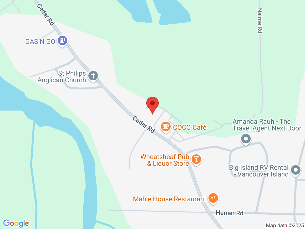 Street map for Jerry's Cannabis Co., 1824 Cedar Rd, Nanaimo BC