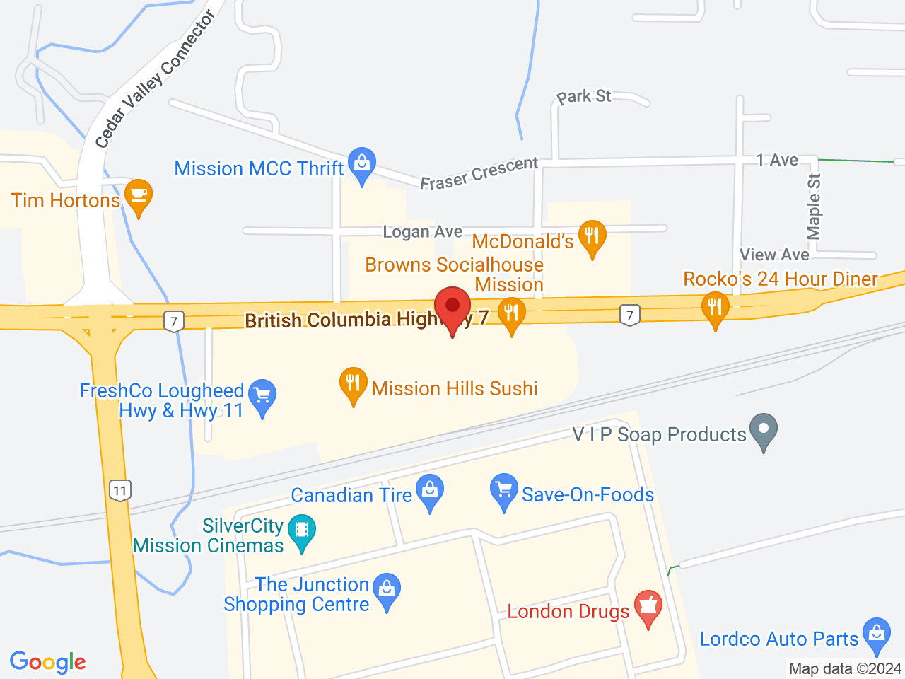 Street map for KJ's Best Cannabis, 32530 Lougheed Hwy, Mission BC