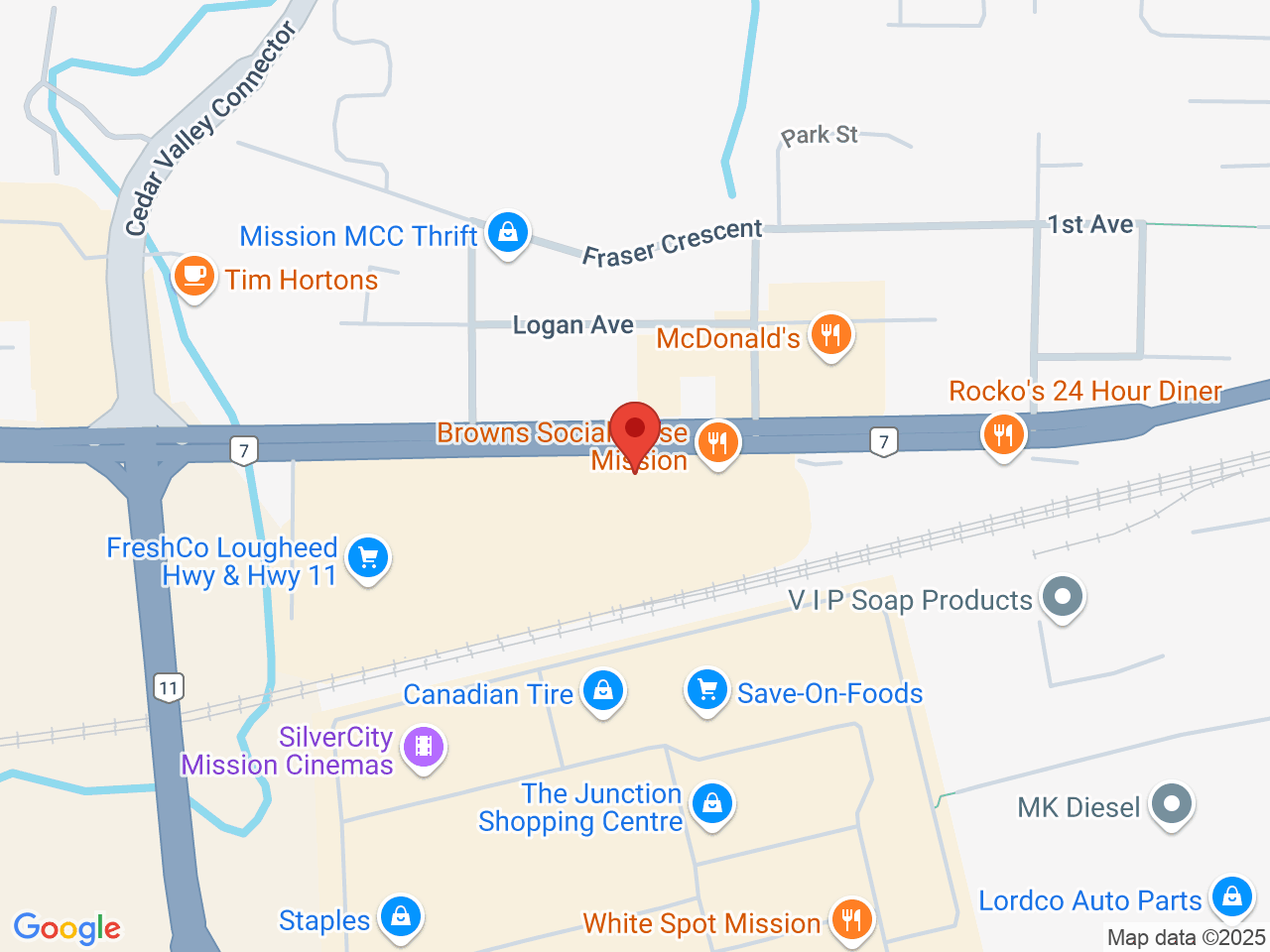 Street map for KJ's Best Cannabis, 32530 Lougheed Hwy, Mission BC