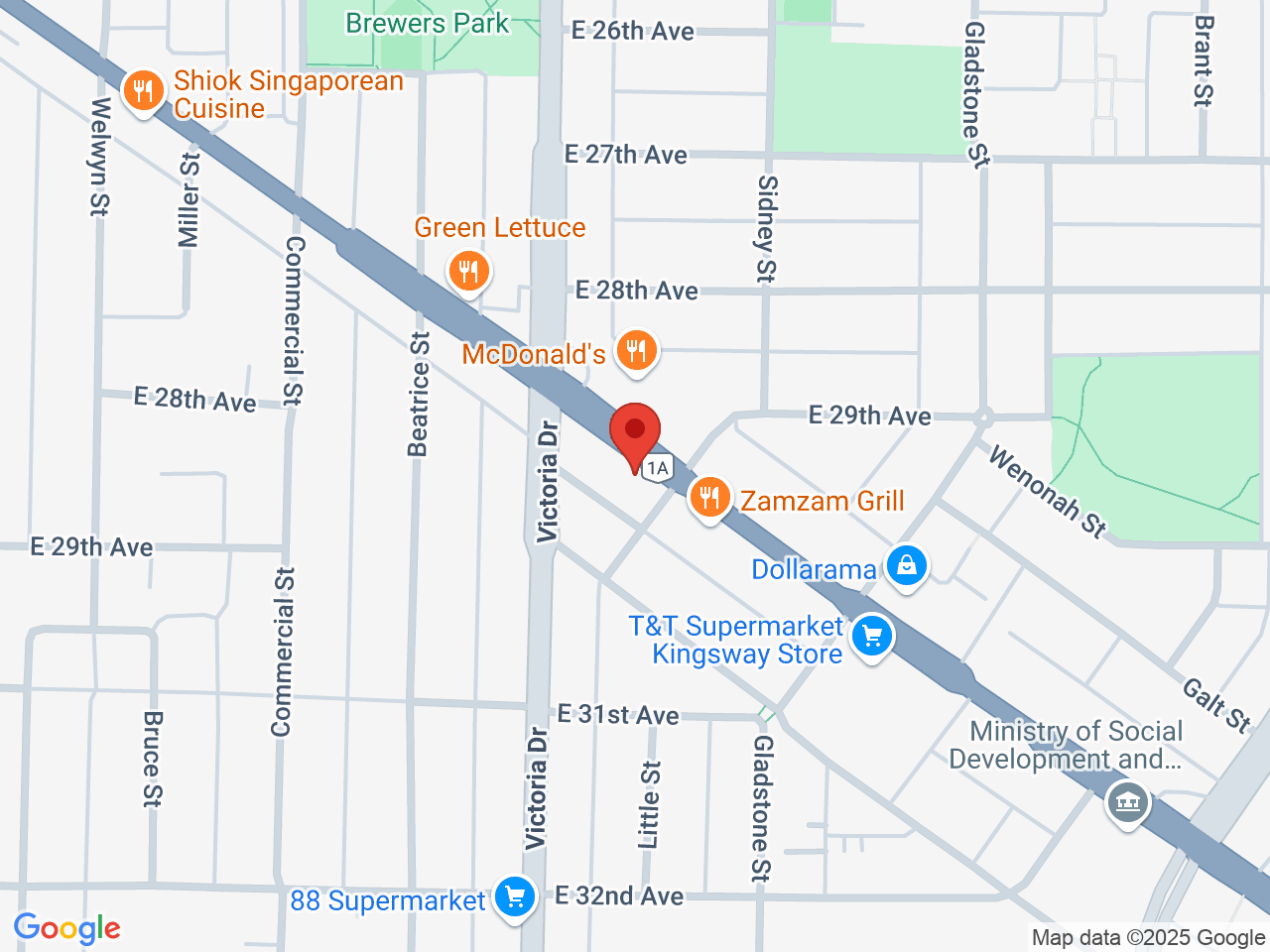 Street map for Kootenay Cannabis, 2076 Kingsway, Vancouver BC