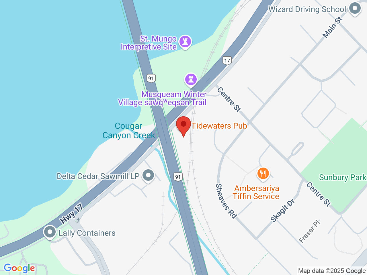 Street map for Kushi Cannabis Co, 10190 River Rd, Delta BC