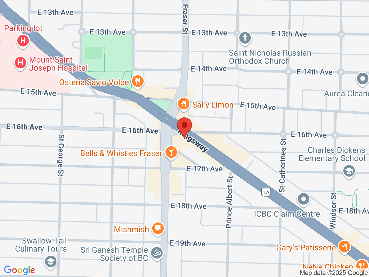 Street map for Local Cannabis Co, 726 Kingsway, Vancouver BC