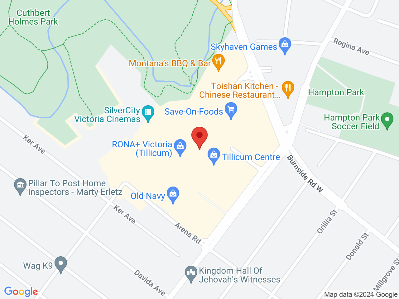 Street map for Rise Cannabis Tillicum, 3170 Tillicum Rd, Victoria BC