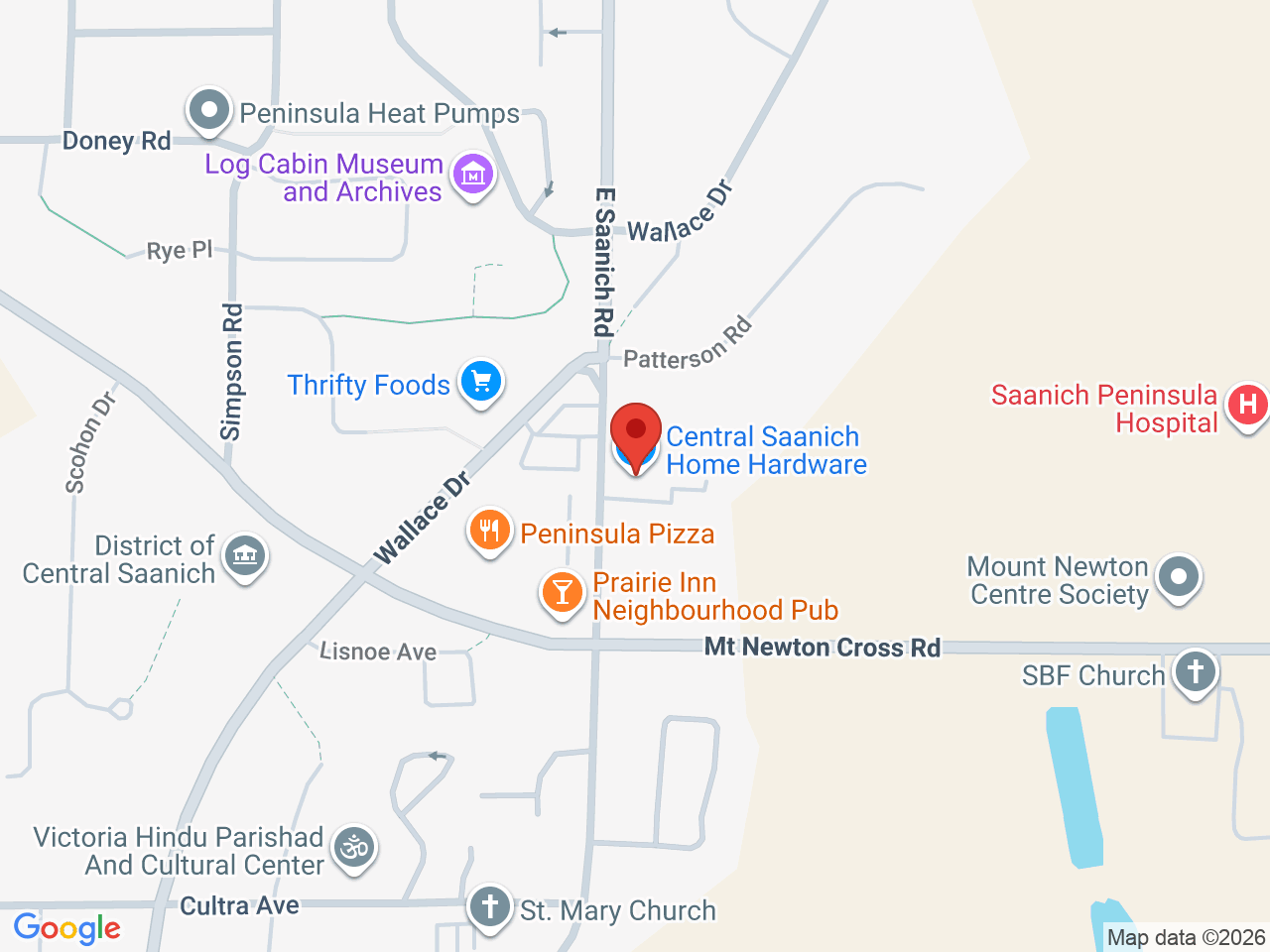 Street map for Seaside Cannabis, 7855 East Saanich Rd		, Saanichton BC