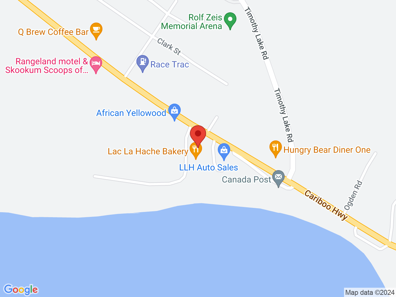 Street map for Unity Cannabis, 4842 Hamilton Rd, Lac La Hache BC