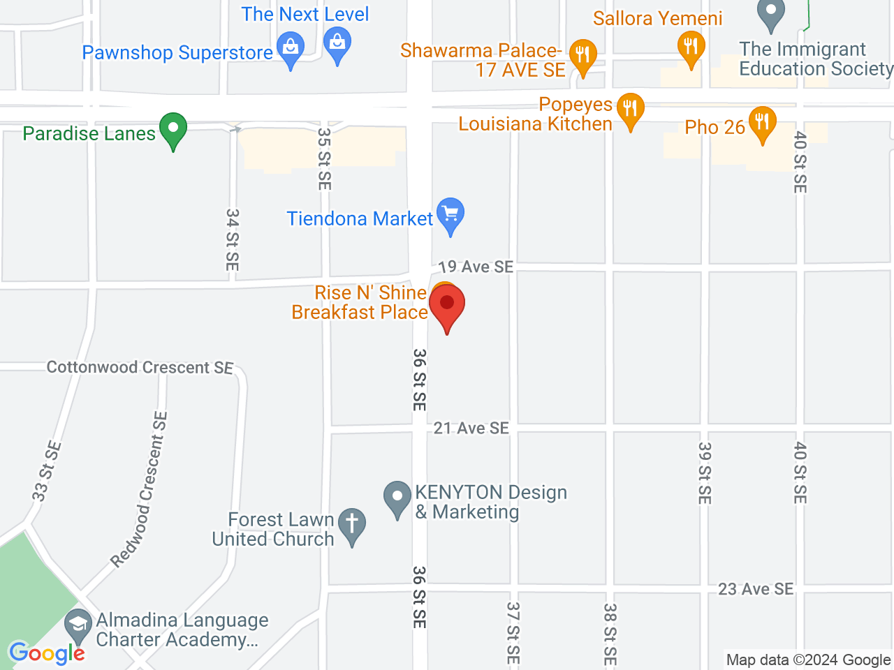 Street map for 123 Cannabis, 2018 36 St SE, Calgary AB
