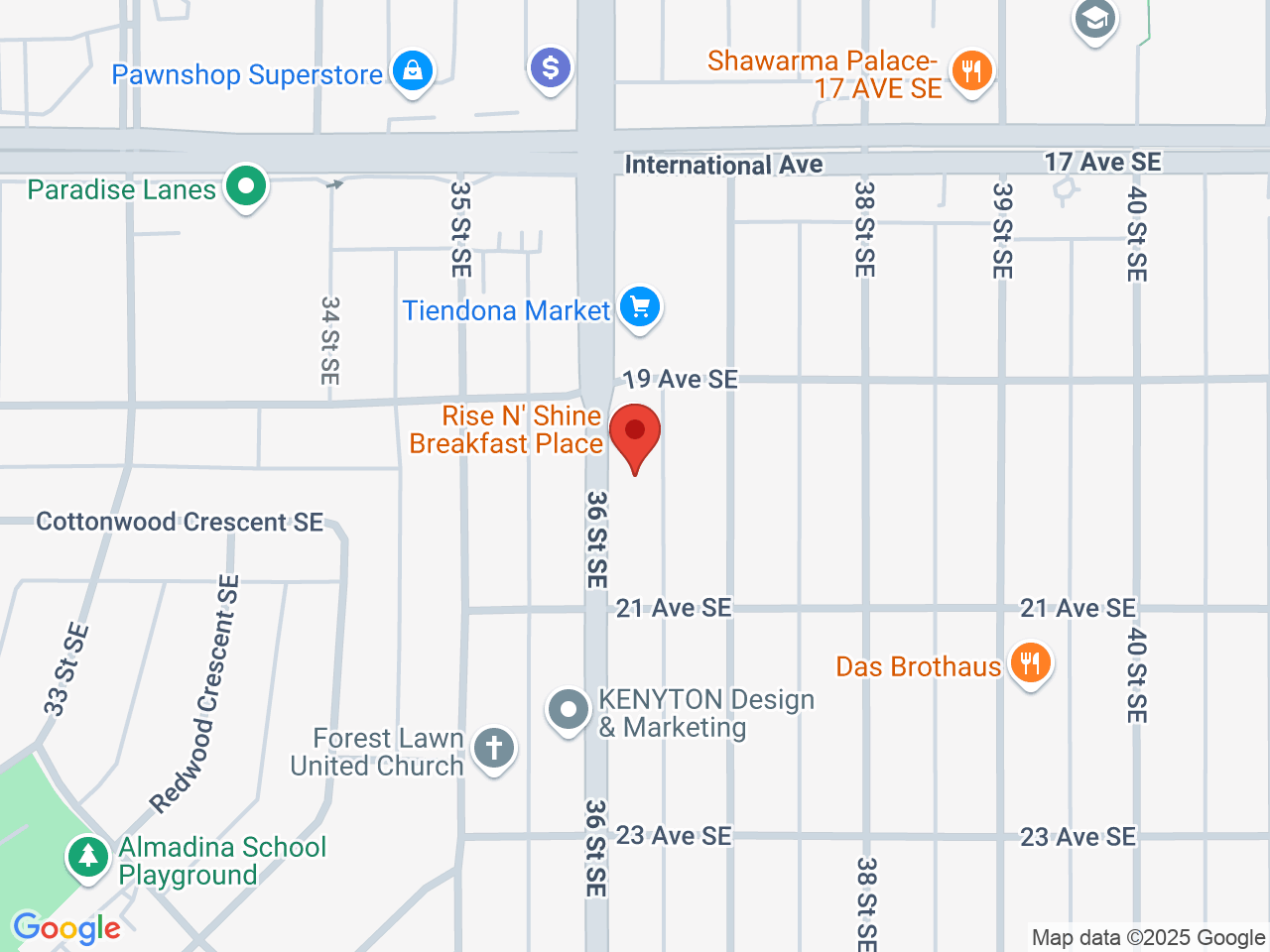 Street map for 123 Cannabis, 2018 36 St SE, Calgary AB