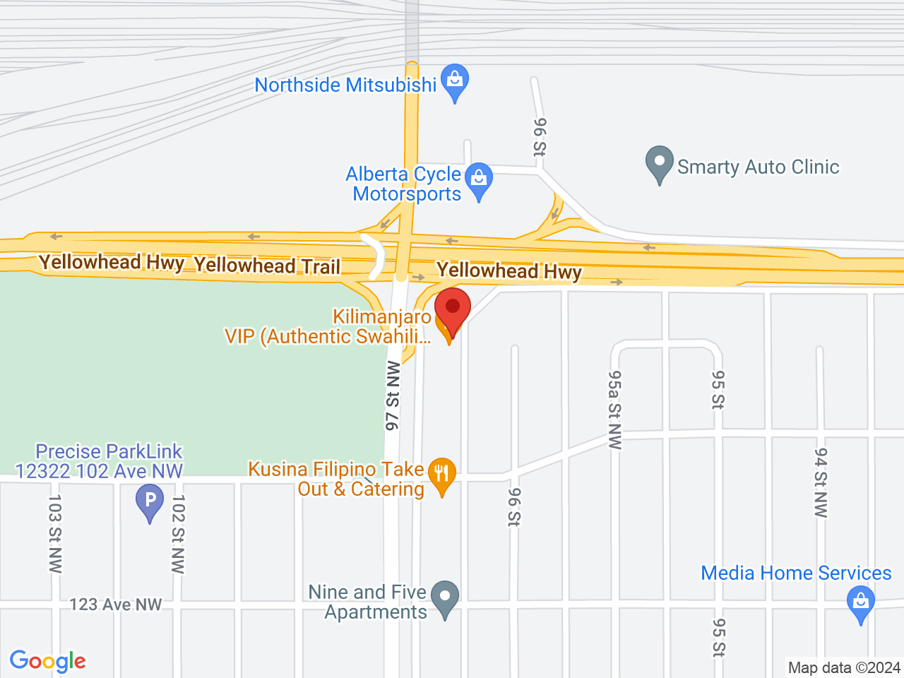 Street map for Bobo's Budz, 12451 97 St NW, Edmonton AB