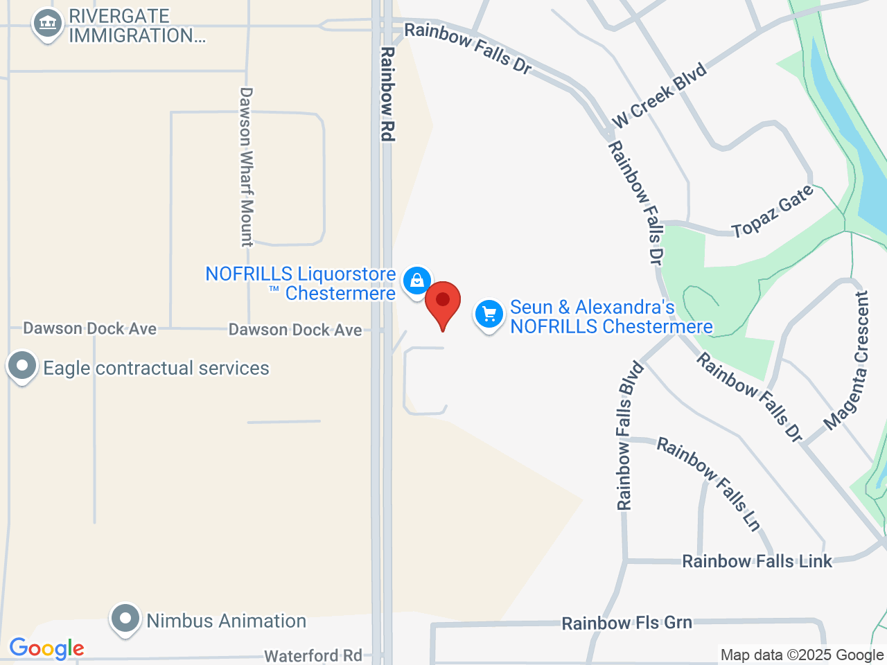 Street map for Bud Mart Cannabis, 100 Rainbow Rd, Chestermere AB