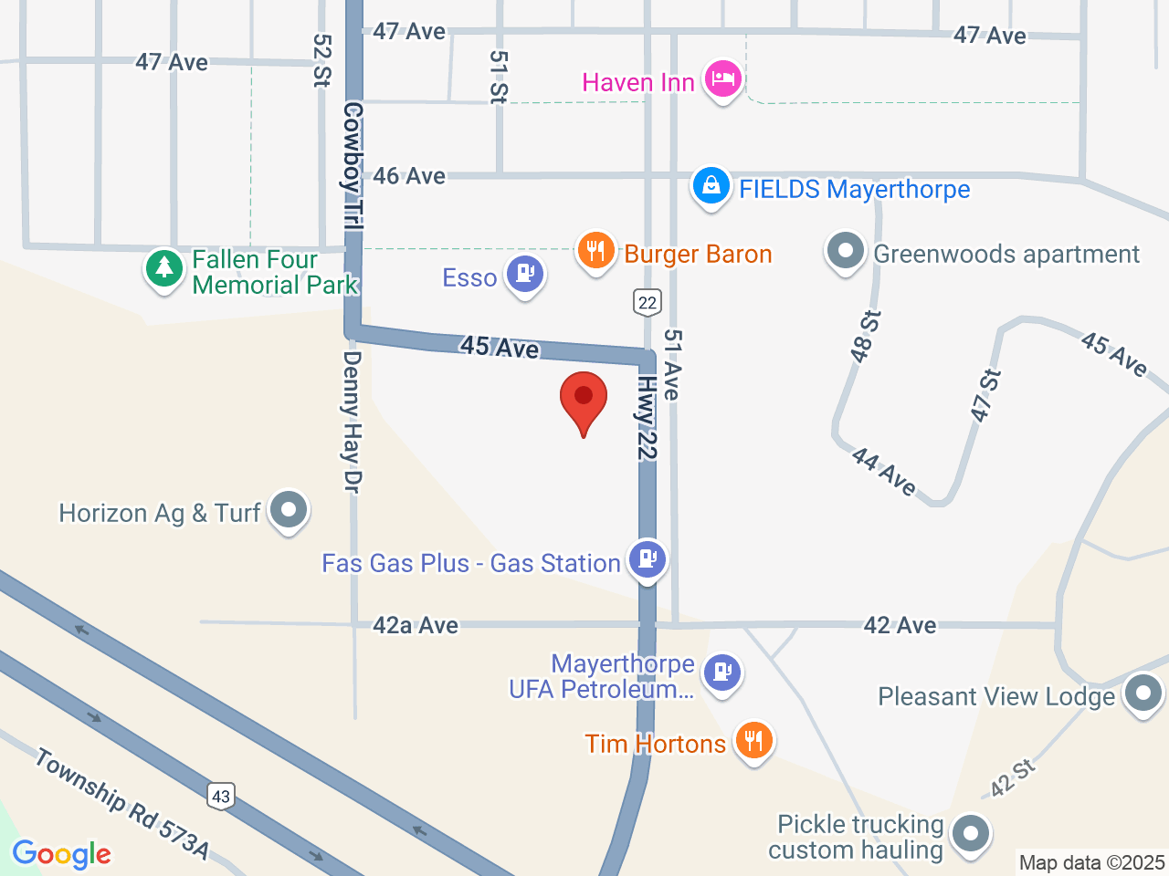 Street map for Calyx Cannabis, 5003 45 Ave, Mayerthorpe AB