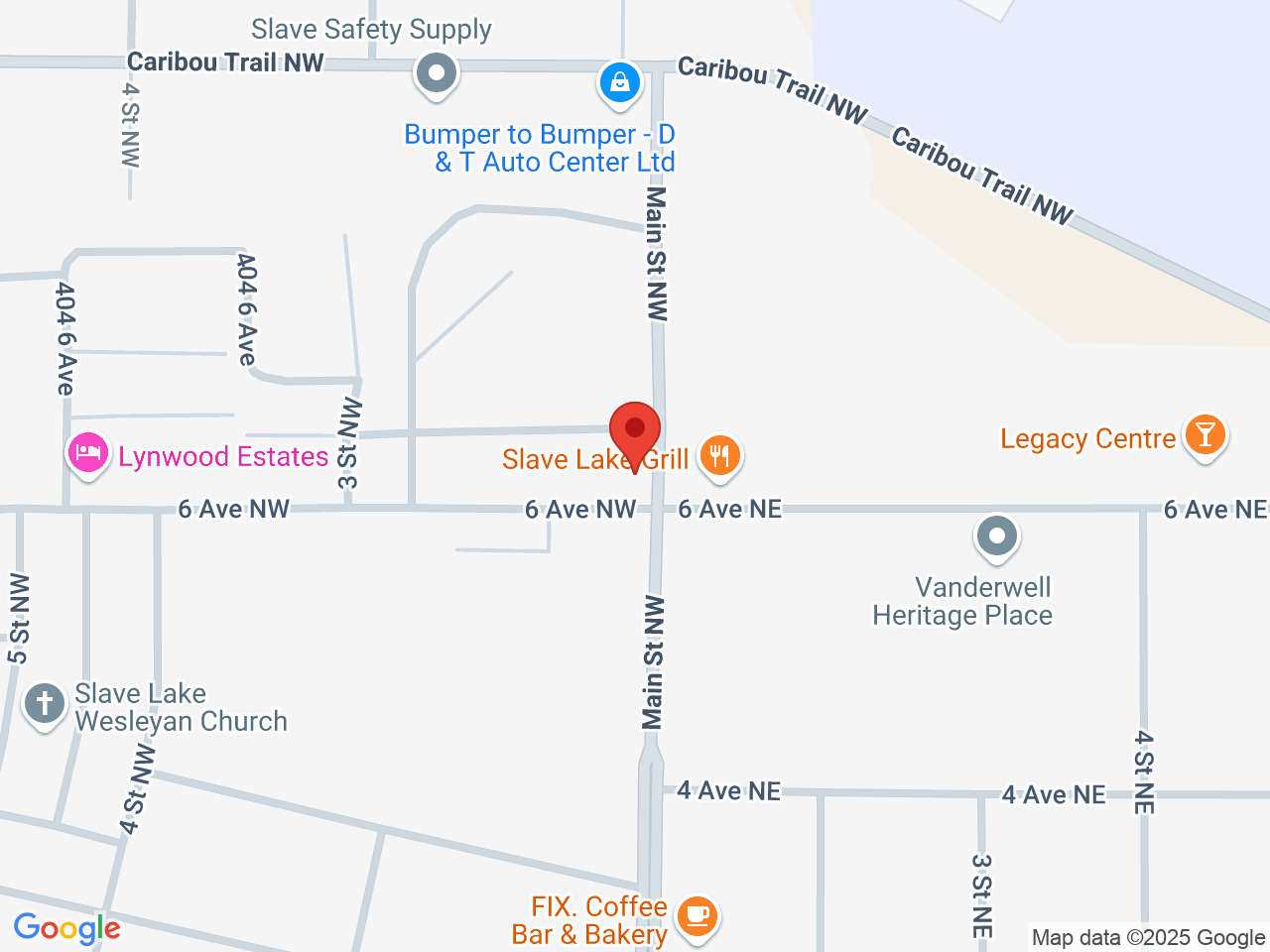 Street map for Cannabis 4 Less, 102 6 Ave NW, Slave Lake AB