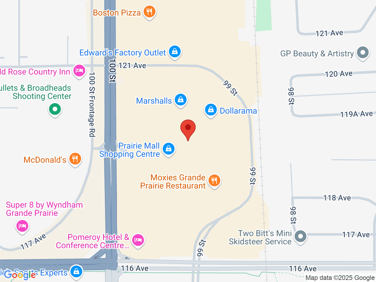 Street map for Canna Cabana, 11801 100 St, Grande Prairie AB