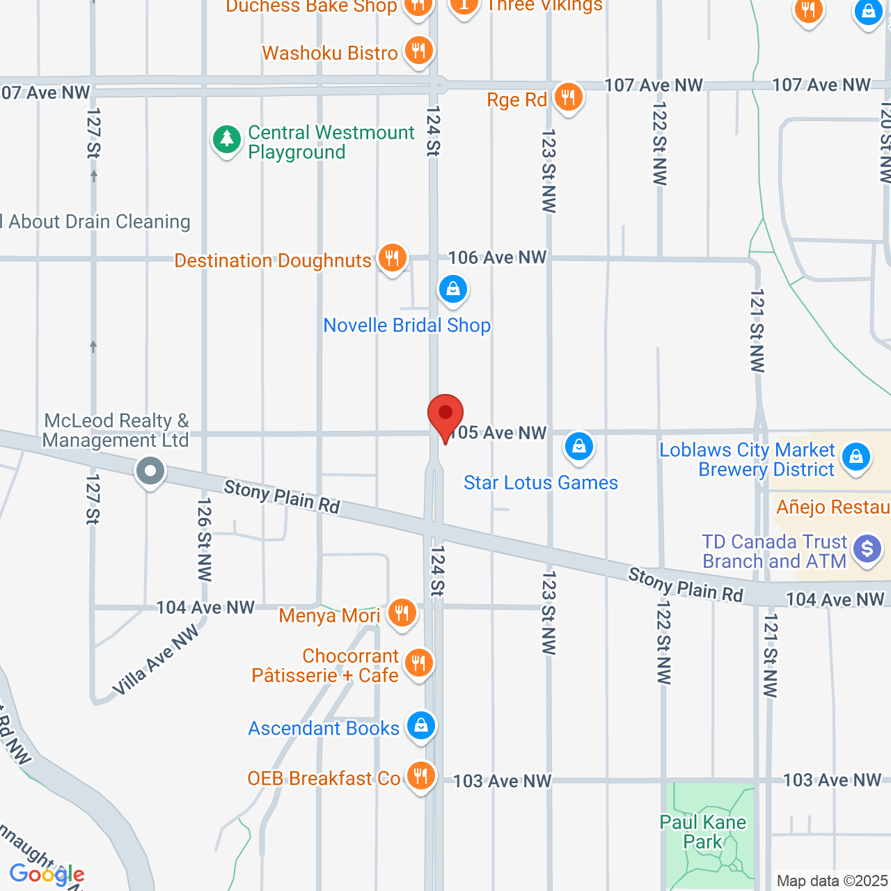 Street map for Canna Cabana, 10573 114 Street NW, Edmonton AB