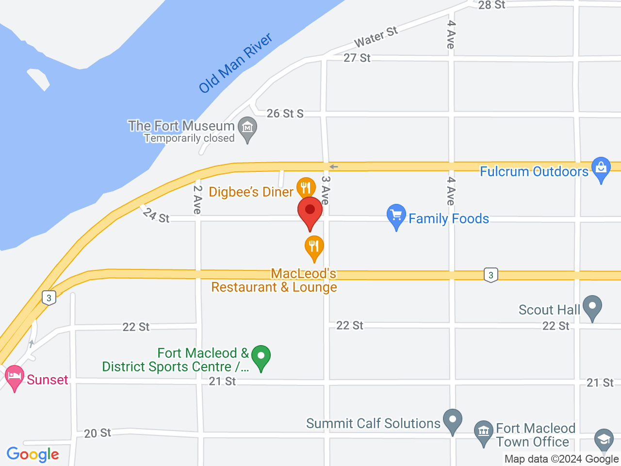 Street map for Cannabis by Nature, 2317 3 Ave, Fort MacLeod AB