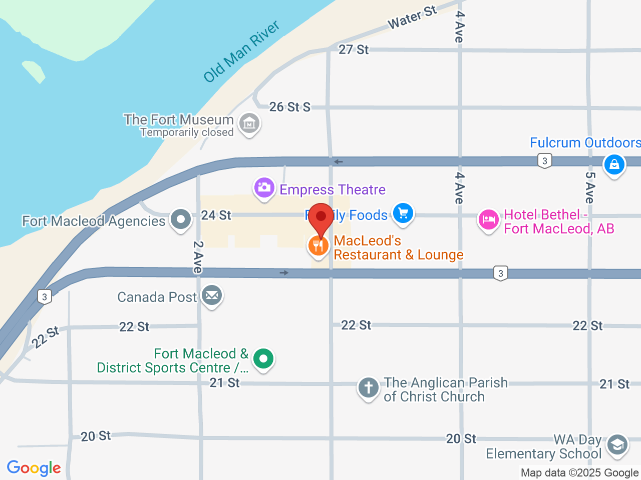 Street map for Cannabis by Nature, 2317 3 Ave, Fort MacLeod AB