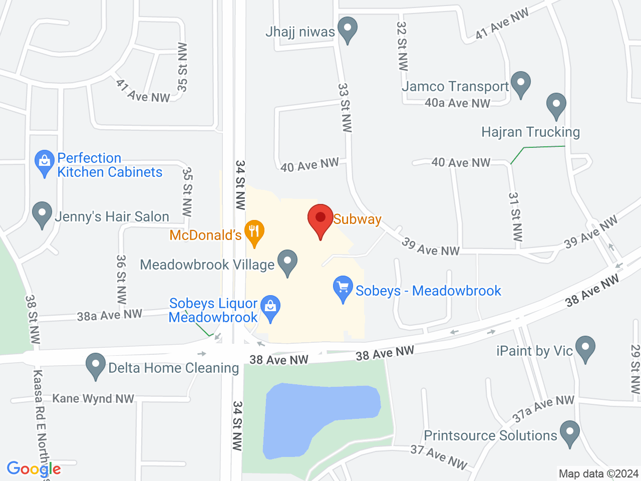 Street map for Cannabis Discounter, 3909 34 St NW, Edmonton AB