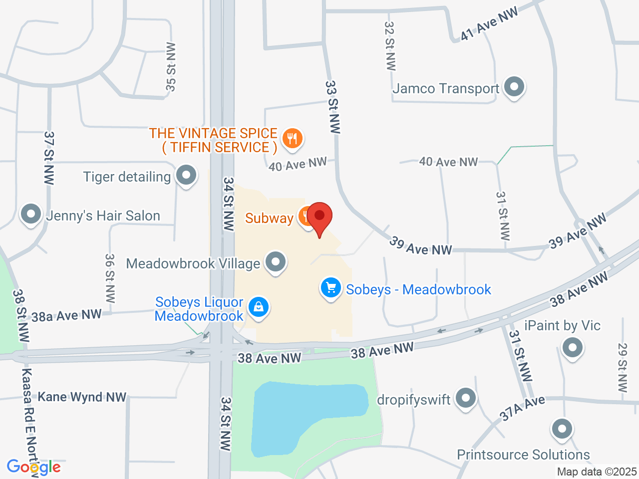 Street map for Cannabis Discounter, 3909 34 St NW, Edmonton AB