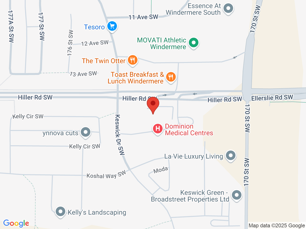 Street map for Cannabis Discounter, 17329 Hiller Rd SW, Edmonton AB