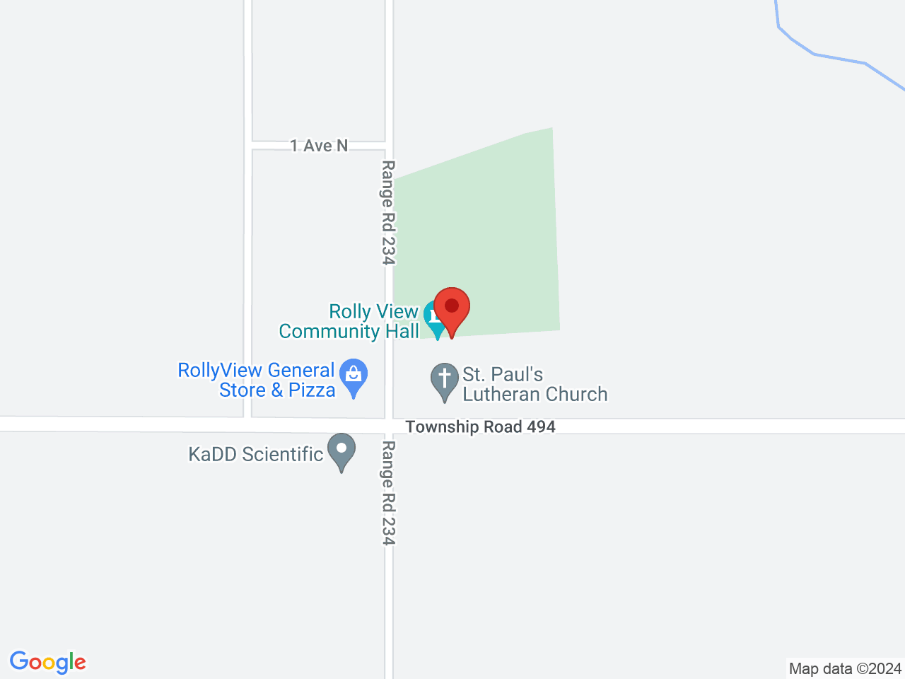 Street map for Cannabis Hut, 49402 Range Rd 234, Rolly View AB