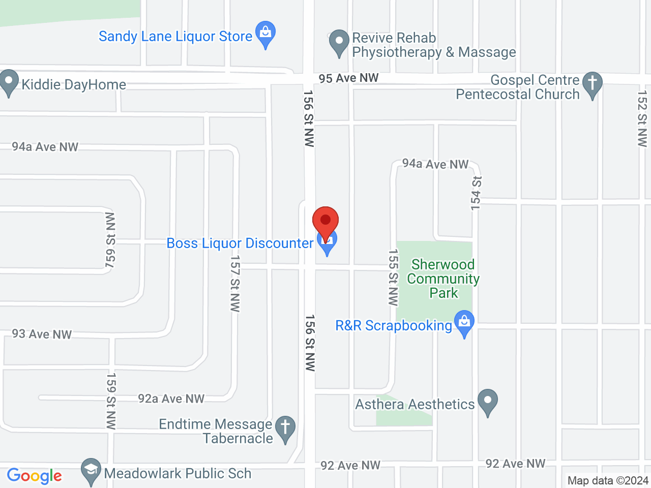 Street map for Cannabis Life, 9329 156 St NW, Edmonton AB