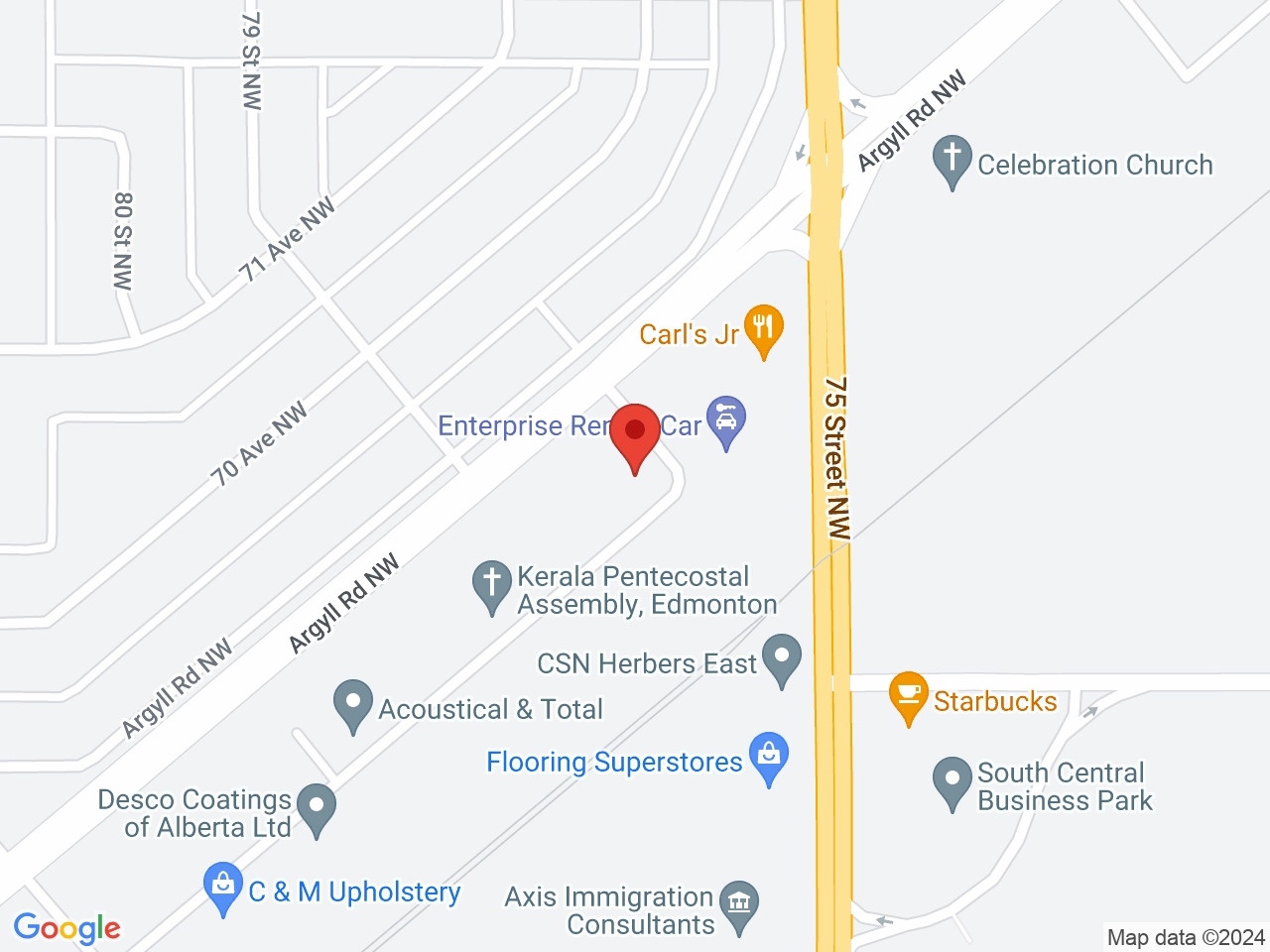Street map for Cannabis Spot, 6914 77 St NW, Edmonton AB